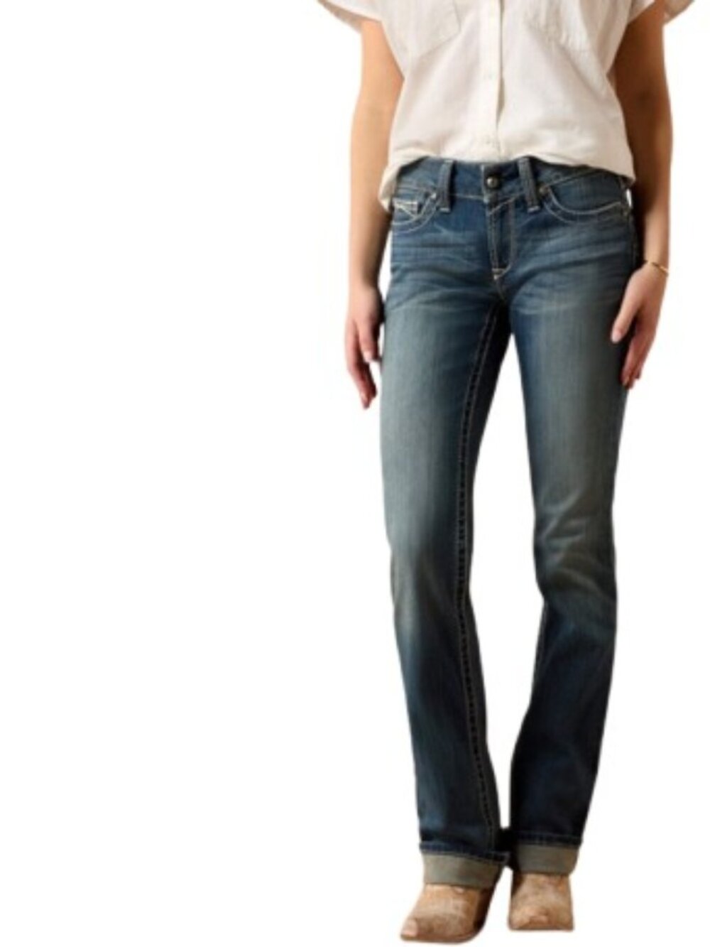 Ariat Womens Real Straight Icon Jeans in Rainstorm 30S